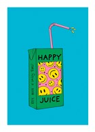 Happy Juice blauw groen smiley pakje vrolijk